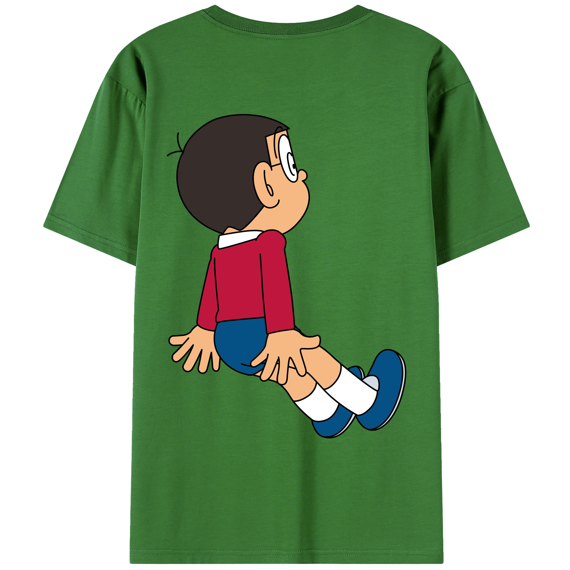 （画像用） ドラえもん 野比 のび太 Doraemon Nobita Nobi レディース半袖Tシャツ(バックプリント)